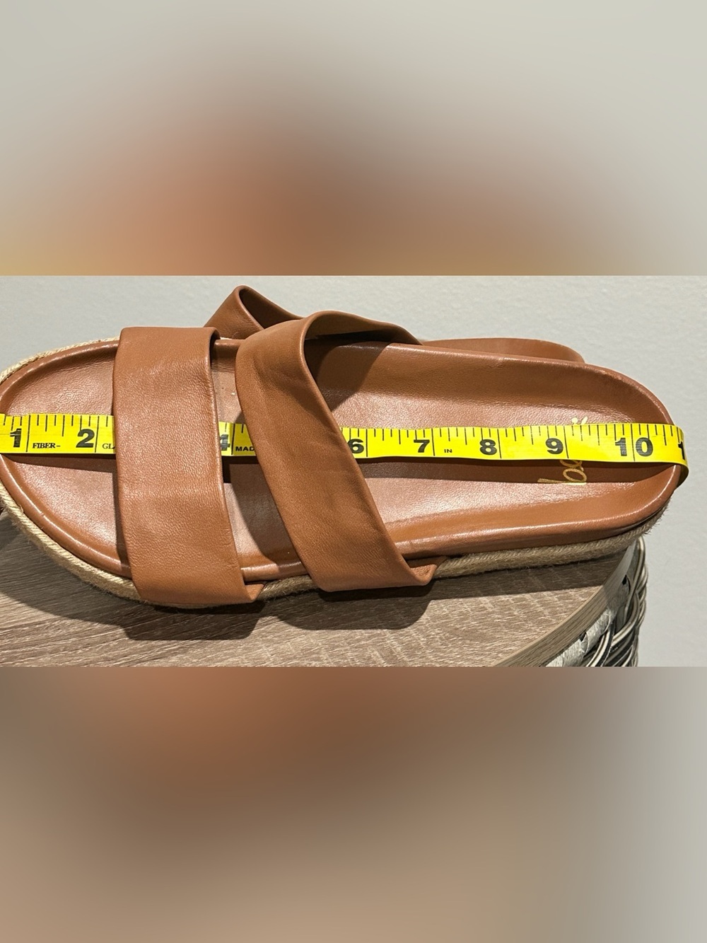 Beek Twinspot Platform Sandal Tan Leather Slide - Picture 8 of 11